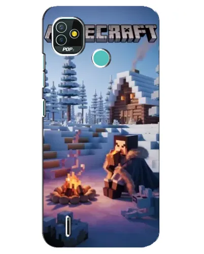 Чехол для TECNO Pop 5 (BD2p) с картинкой «Зимний Minecraft»
