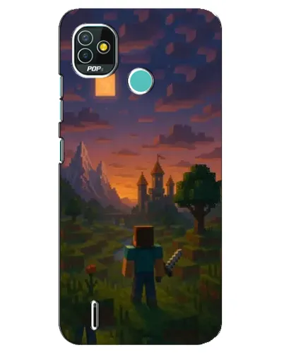 Чехол для TECNO Pop 5 (BD2p) с картинкой «Стив у башни»