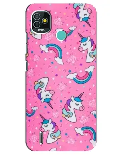 Чехол для TECNO Pop 5 (BD2p) с картинкой «Unicorn паттерн розовый»