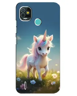 Чехол для TECNO Pop 5 (BD2p) с картинкой «Единорог на поляне»