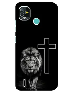 Чехол для TECNO Pop 5 (BD2p) с картинкой «Лев и Крест»