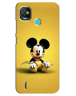 Чехол для TECNO Pop 5 (BD2p) с картинкой «Микки на желтом»