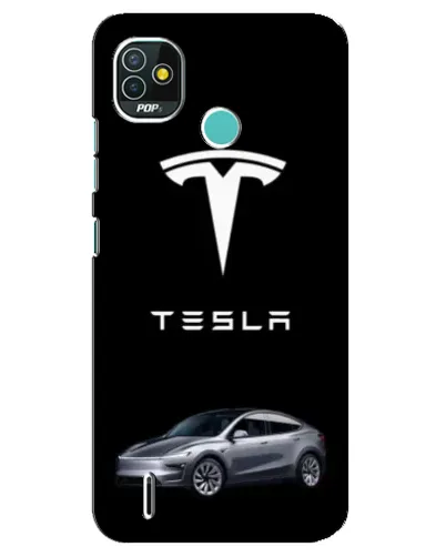 Чехол для TECNO Pop 5 (BD2p) с картинкой «Tesla Model Y»