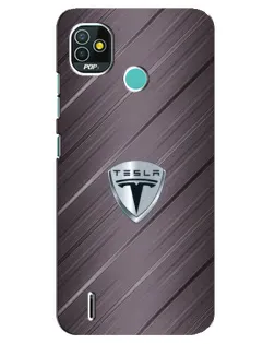 Чехол для TECNO Pop 5 (BD2p) с картинкой «Металлическая текстура Tesla»
