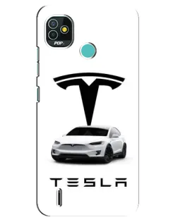 Чехол для TECNO Pop 5 (BD2p) с картинкой «Tesla White Style»