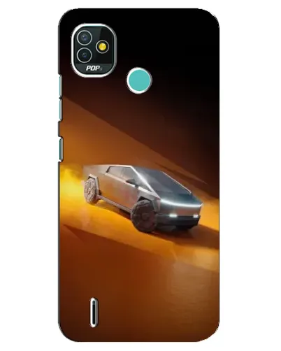 Чехол для TECNO Pop 5 (BD2p) с картинкой «Cybertruck в пустыне»