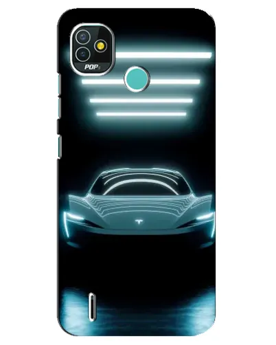Чехол для TECNO Pop 5 (BD2p) с картинкой «Tesla в неоне»