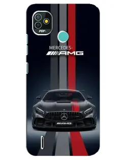 Чохол для TECNO Pop 5 (BD2p) з картинкою «Mercedes — білий карбон»
