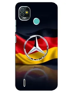 Чехол для TECNO Pop 5 (BD2p) с картинкой «Mercedes — флаг Германии»