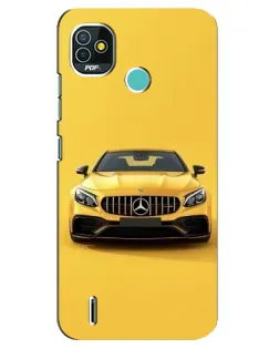 Чехол для TECNO Pop 5 (BD2p) с картинкой «Желтый Mercedes GT»