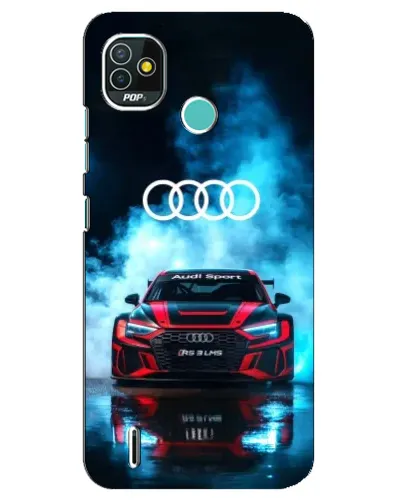 Чехол для TECNO Pop 5 (BD2p) с картинкой «Audi Sport — неон»