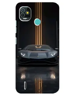 Чохол для TECNO Pop 5 (BD2p) з картинкою «Lamborghini золоті лінії»