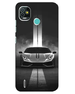 Чехол для TECNO Pop 5 (BD2p) с картинкой «Lamborghini симметрия дорог»