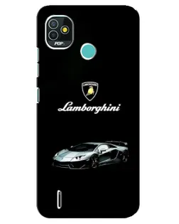 Чехол для TECNO Pop 5 (BD2p) с картинкой «Логотип Lamborghini классика»