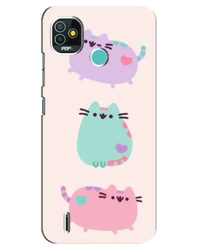 Чехол для TECNO Pop 5 (BD2p) с картинкой «Pusheen трио»