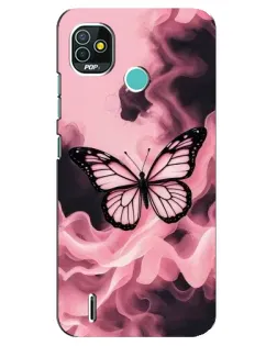 Чехол для TECNO Pop 5 (BD2p) с картинкой «Бабочка в дыму»
