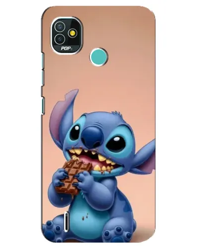 Чехол для TECNO Pop 5 (BD2p) с картинкой «Стич ест шоколад»