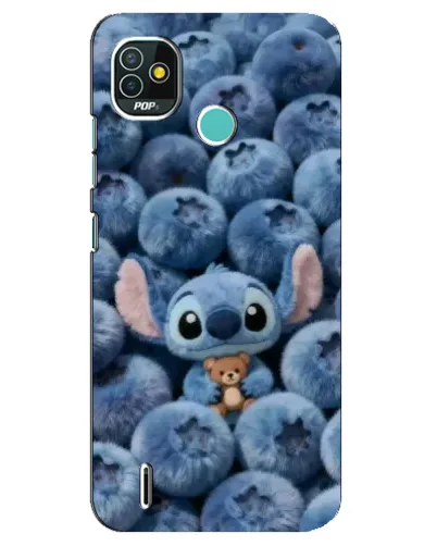 Чехол для TECNO Pop 5 (BD2p) с картинкой «Стич и голубика»