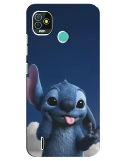 Чехол для TECNO Pop 5 (BD2p) с картинкой «Стич в облаках»