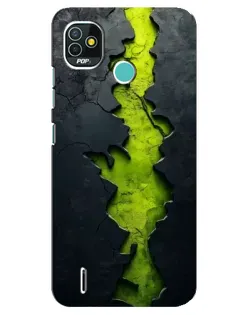 Чехол для TECNO Pop 5 (BD2p) с картинкой «Салатовый разлом скалы»