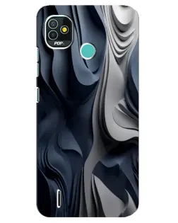 Чехол для TECNO Pop 5 (BD2p) с картинкой «Объемные синие складки»