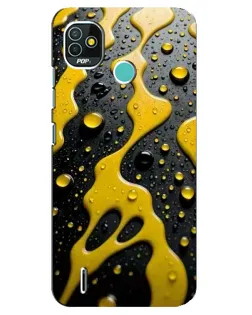 Чехол для TECNO Pop 5 (BD2p) с картинкой «Жидкое желтое золото»