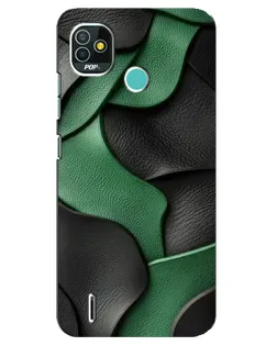 Чехол для TECNO Pop 5 (BD2p) с картинкой «Зеленые кожаные волны»