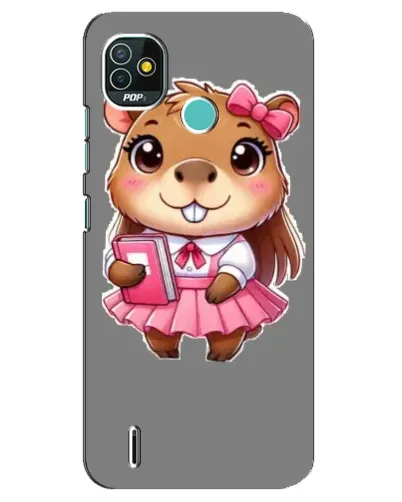 Чехол для TECNO Pop 5 (BD2p) с картинкой «Девочка капибара»