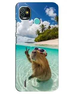 Чохол для TECNO Pop 5 (BD2p) з картинкою «Капібара на морі»