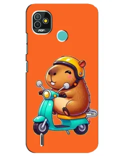 Чохол для TECNO Pop 5 (BD2p) з картинкою «Капібара на скутері»