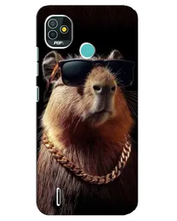 Чохол для TECNO Pop 5 (BD2p) з картинкою «Капібара золотий ланцюг»