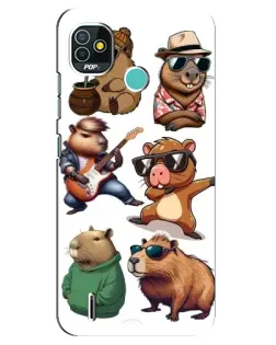 Чохол для TECNO Pop 5 (BD2p) з картинкою «Круті капібари музиканти»