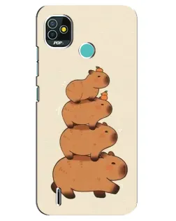 Чохол для TECNO Pop 5 (BD2p) з картинкою «Вежа з капібар»