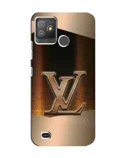 Чохол для TECNO Pop 5 GO з картинкою «LV — золоте сяйво»
