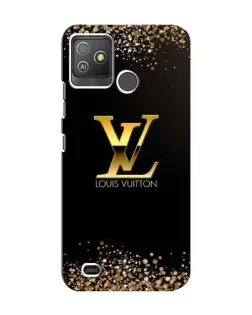 Чохол для TECNO Pop 5 GO з картинкою «LV — золоті іскри»