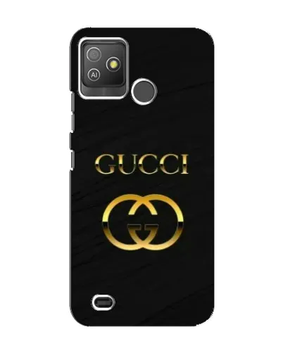 Чехол для TECNO Pop 5 GO с картинкой «Золотой логотип Gucci»