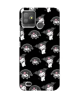 Чохол для TECNO Pop 5 GO з картинкою «Чорний паттерн Kuromi»