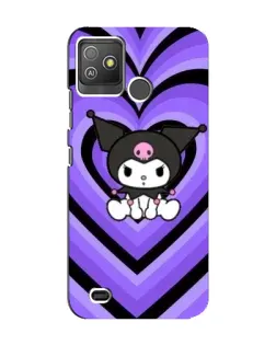 Чохол для TECNO Pop 5 GO з картинкою «Kuromi та фіолетові серця»