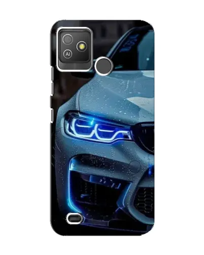 Чехол для TECNO Pop 5 GO с картинкой «Взгляд BMW с синими фарами»