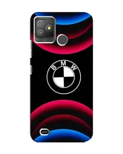 Чехол для TECNO Pop 5 GO с картинкой «Логотип BMW и неоновые дуги»