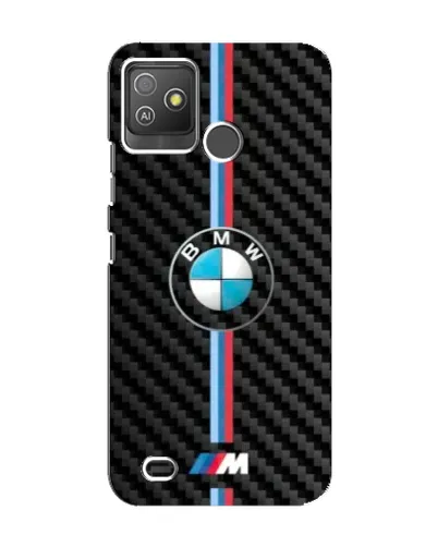 Чехол для TECNO Pop 5 GO с картинкой «Эмблема BMW и карбон»