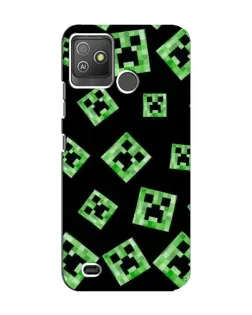 Чехол для TECNO Pop 5 GO с картинкой «Паттерн с криперами» Чехол для TECNO Pop 5 GO с картинкой «Паттерн с криперами»