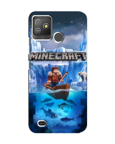 Чехол для TECNO Pop 5 GO с картинкой «Minecraft ледяной мир»