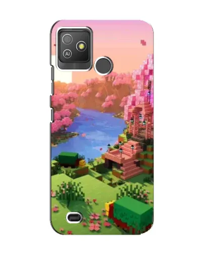 Чехол для TECNO Pop 5 GO с картинкой «Розовое дерево Minecraft»