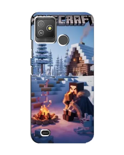 Чехол для TECNO Pop 5 GO с картинкой «Зимний Minecraft»