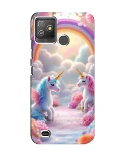 Чехол для TECNO Pop 5 GO с картинкой «Радуга и единороги»