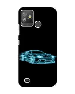 Чохол для TECNO Pop 5 GO з картинкою «Неоновий контур Lamborghini»