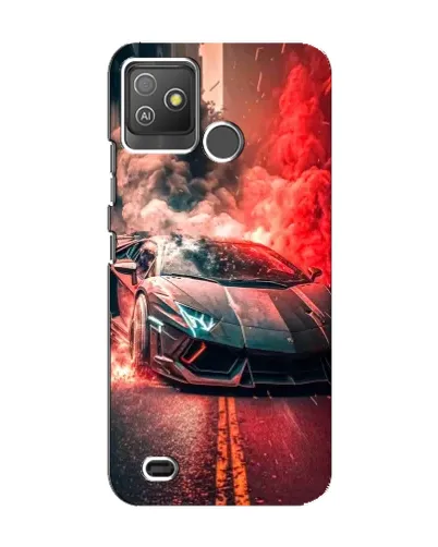 Чехол для TECNO Pop 5 GO с картинкой «Lamborghini красный дым»