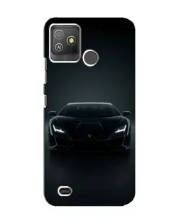 Чохол для TECNO Pop 5 GO з картинкою «Чорний Lamborghini Aventador»