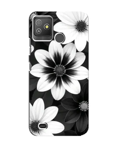 Чехол для TECNO Pop 5 GO с картинкой «Монохромные астры»